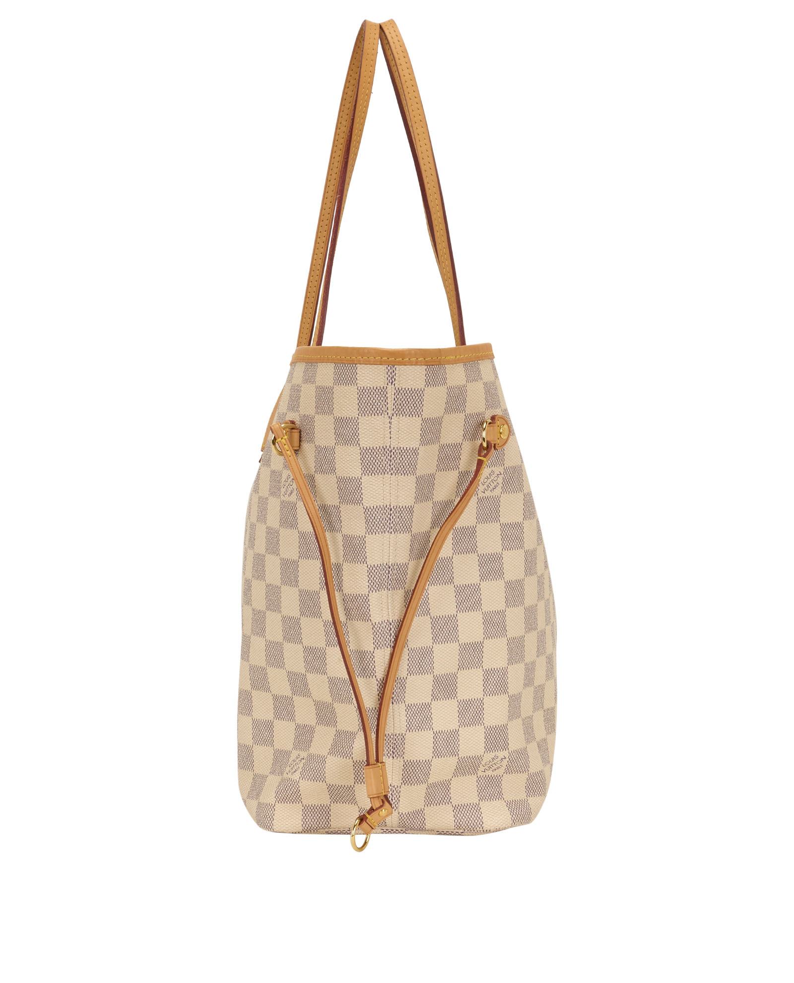 Neverfull MM, &pound;850, Handbags, Blue/Cream, Canvas, Leather, Side view